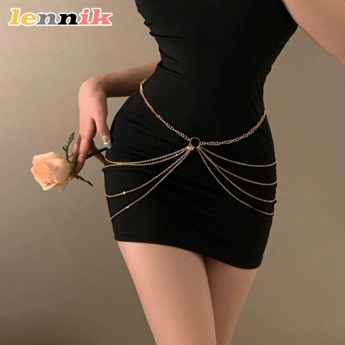 Body Jewelry Helix - LENNIK Tassel Metal Multi-Layer Waist Chain,