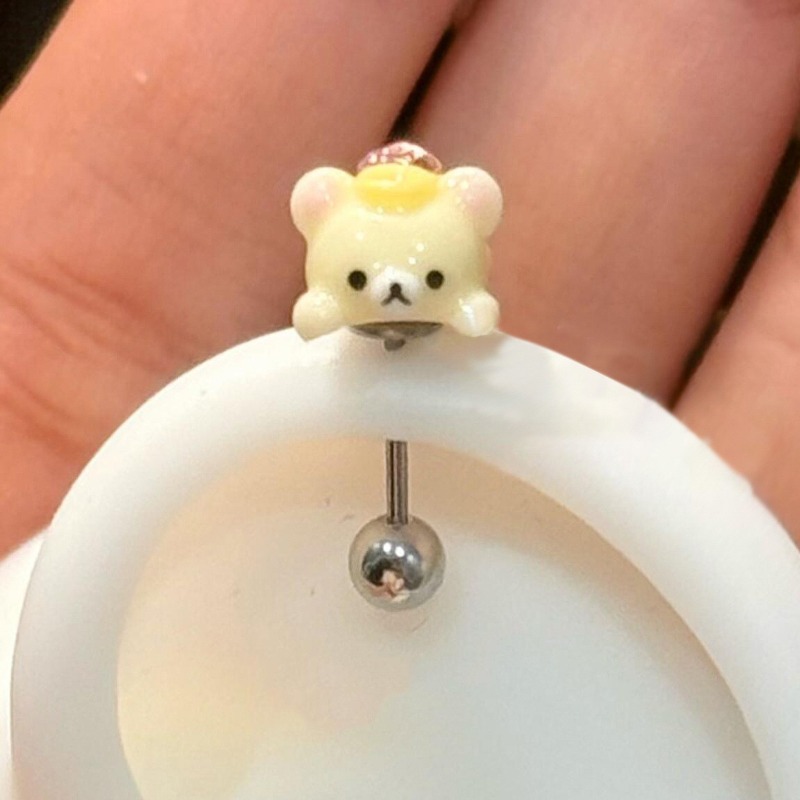 Body Jewelry Lot - Kawaii Rilakkuma Stud Earrings Titanium Steel
