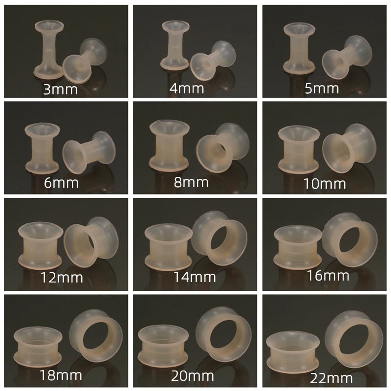 Body Jewelry Ear Plugs - 2Pcs Flesh Color Flexible Silicone Ear