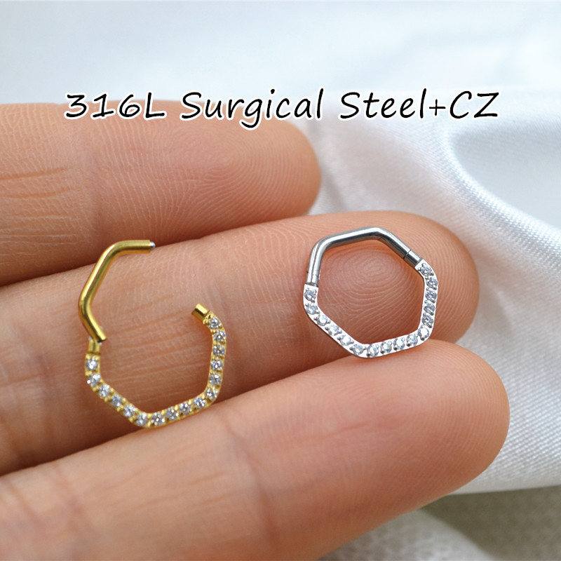 Clicker Ring Seamless - 10pcs/Lot 316L Surgical Steel Seamless Hinged