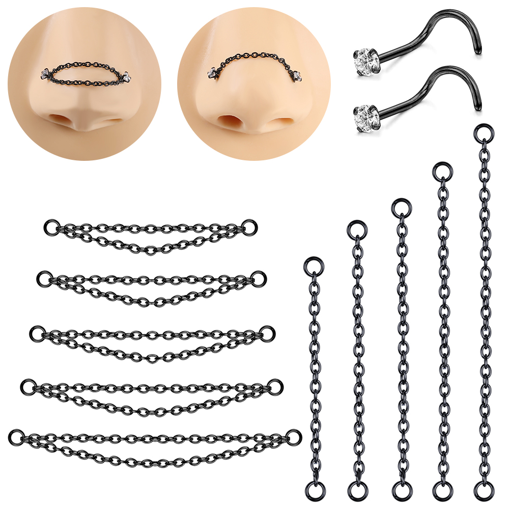 Zs Body Jewelry - AOEDEJ 1 Đen Tấm Mũi Dây