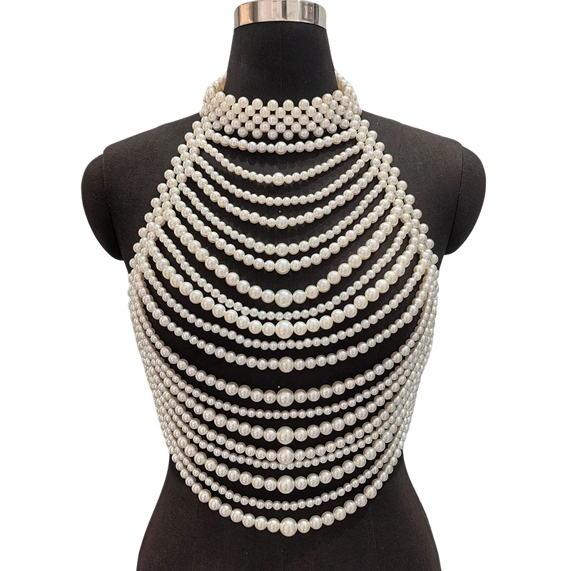 Body Jewelry Nipple Rings - 2026 Handmade White Pearl Multilayer Bridal