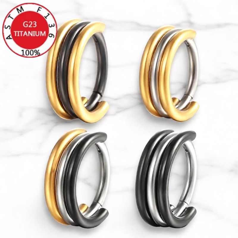 Clicker Ring Seamless - 2/5pcs 16G G23 Titanium Two Tone