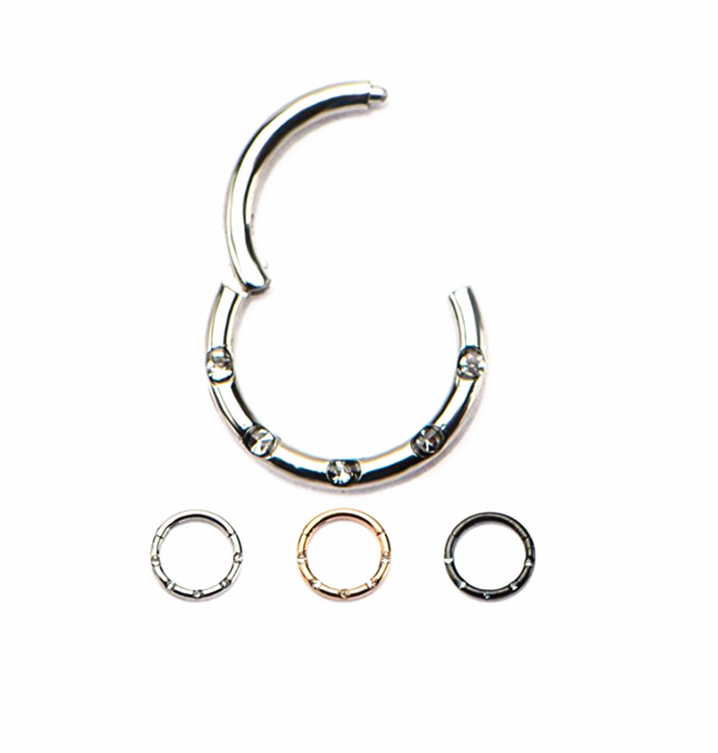 20pcs/lot  Stainless Steel Gem - đánh giá và giá Clicker Ring Seamless