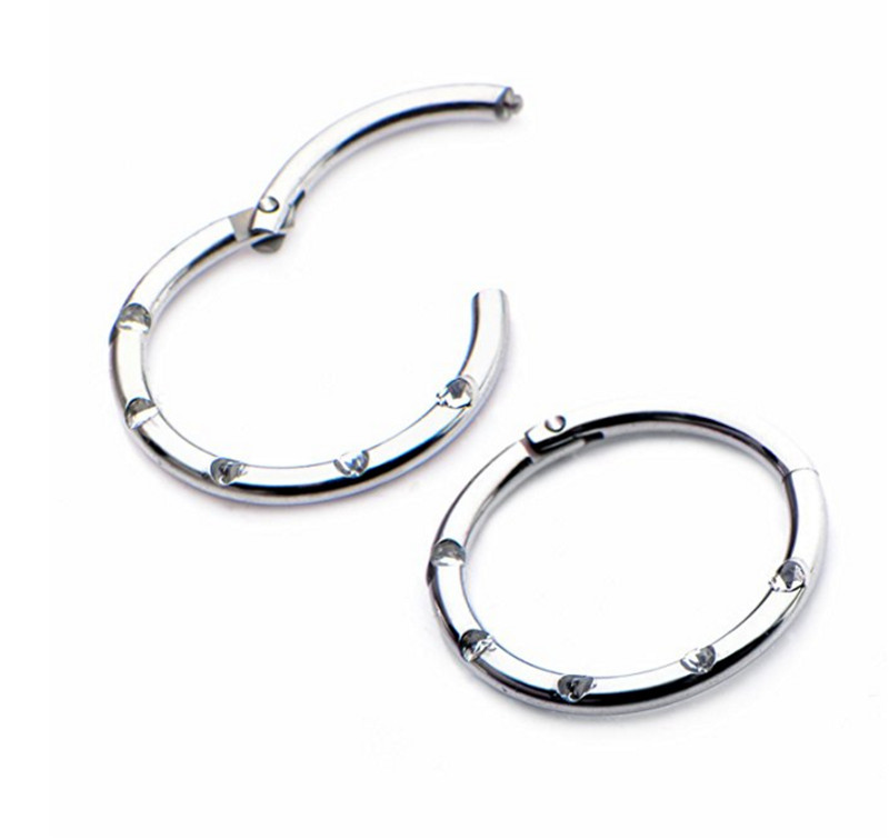 20pcs/lot  Stainless Steel Gem - đánh giá và giá Clicker Ring Seamless