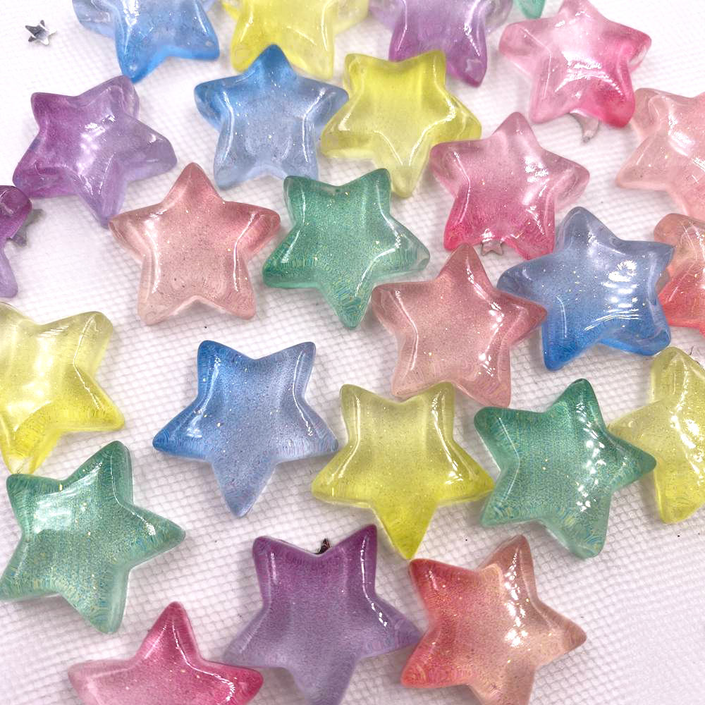 Glitter Resin Transparent Cand - đánh giá và giá Star Flat Back