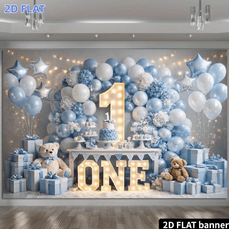 2D flat banner, 1 blue and whi - đánh giá và giá Star Flat Back