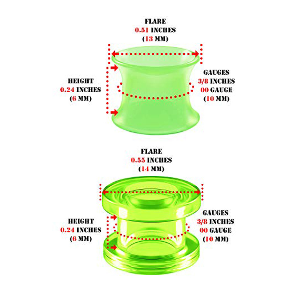 Acrylic Silicone Đôi Bùng Lên  - đánh giá và giá Body Jewelry Ear Plugs