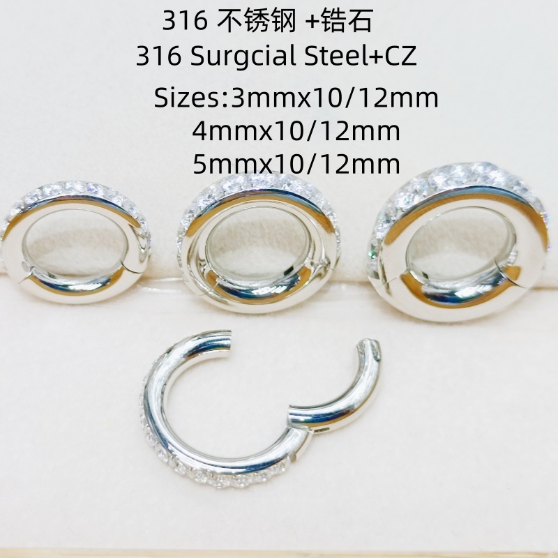 10PCS  3mm 4mm 5mm Guages  Sur - đánh giá và giá Clicker Ring Seamless