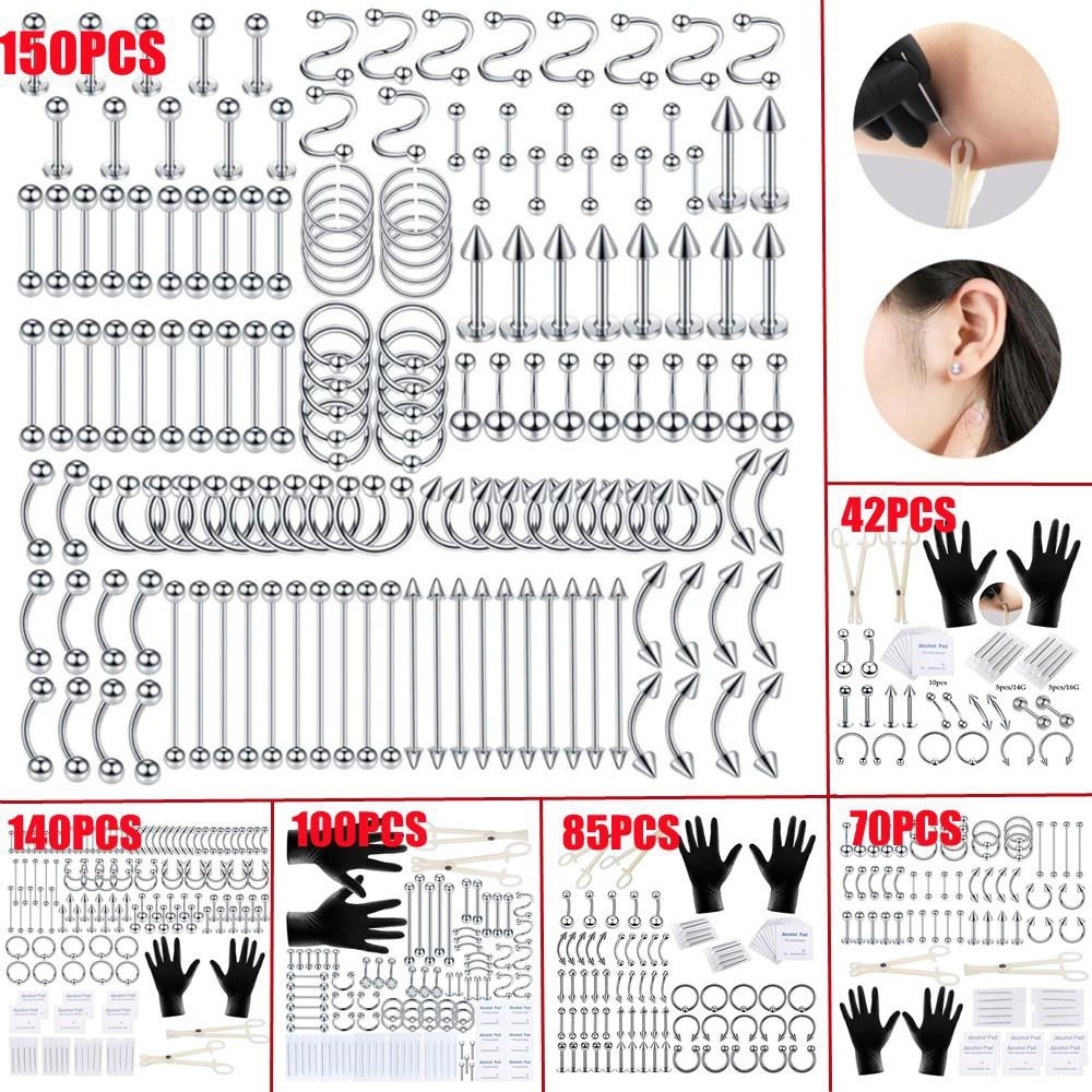 150/140/85/70/42Pcs Body Pierc - đánh giá và giá Body Jewelry Nipple Rings