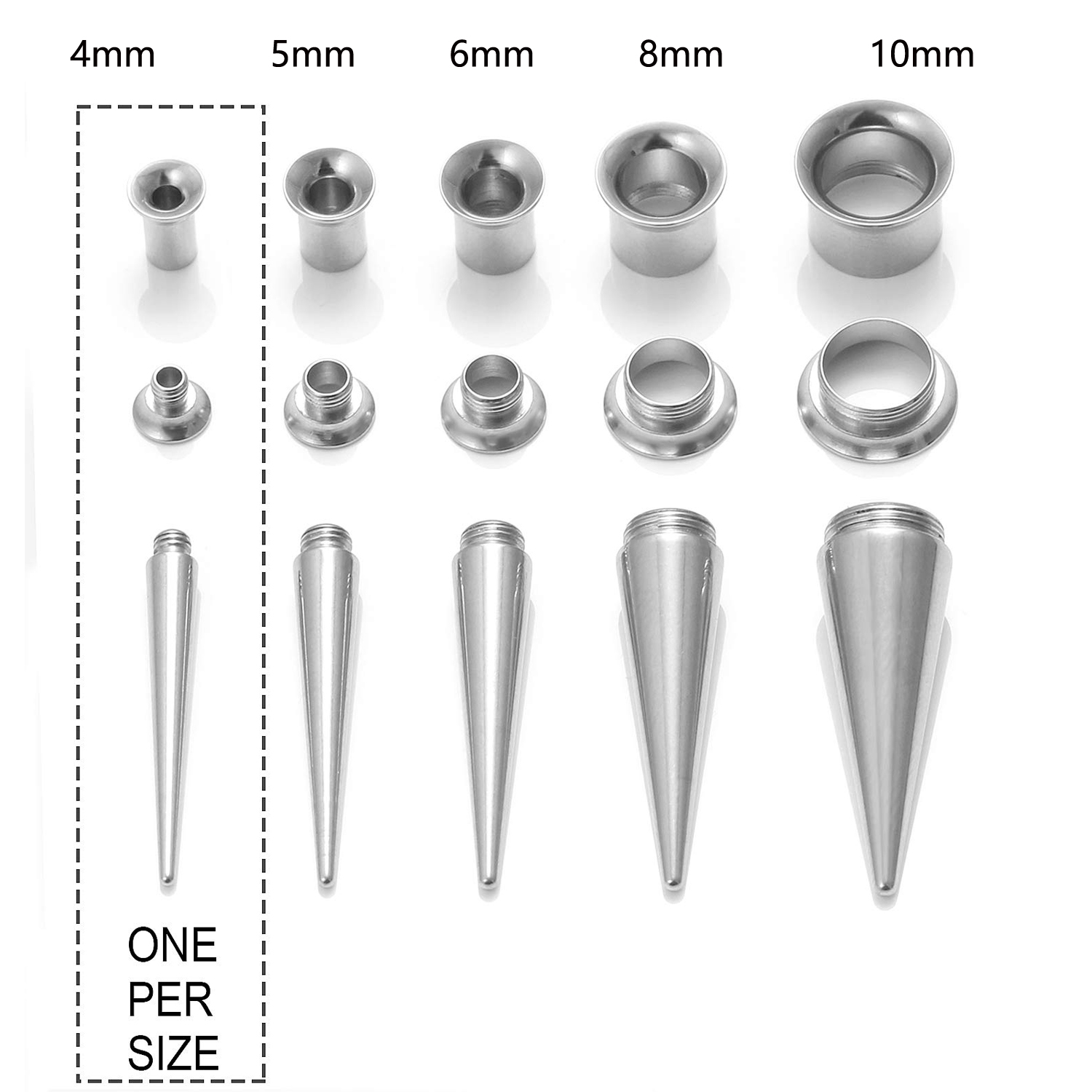 Unisex 2 in 1 Stainless Steel  - đánh giá và giá Body Jewelry Ear Plugs
