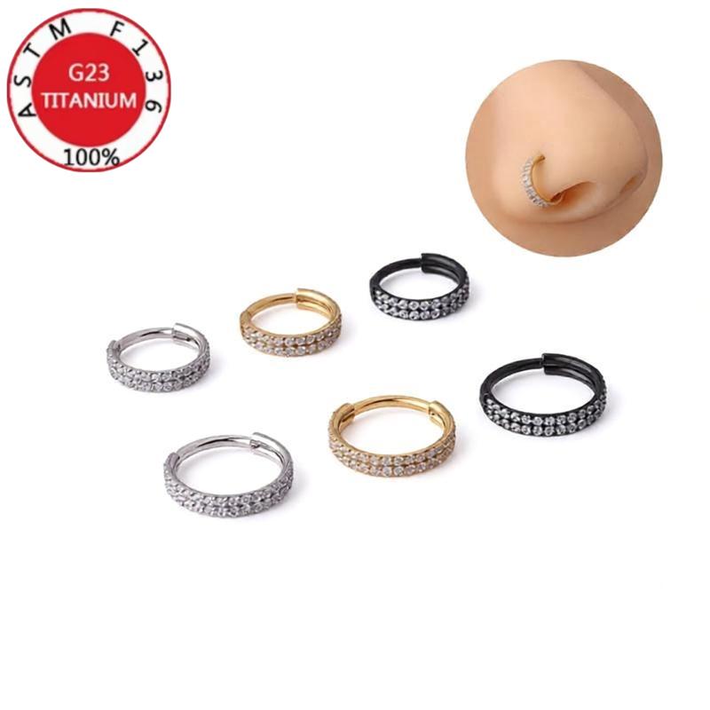 2/5Pcs G23 Titanium Nose Ring  - đánh giá và giá Clicker Ring Seamless