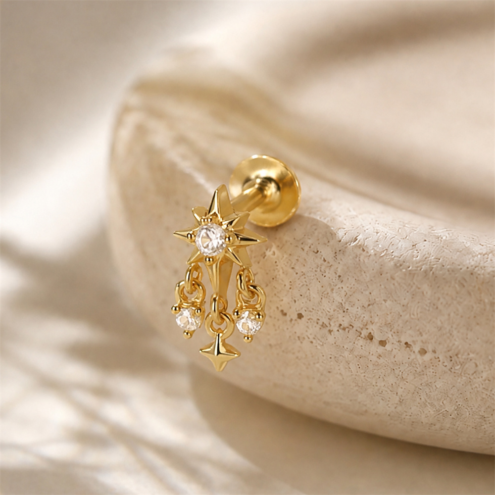 AIDE 925 Sterling Silver Octag - đánh giá và giá Star Flat Back