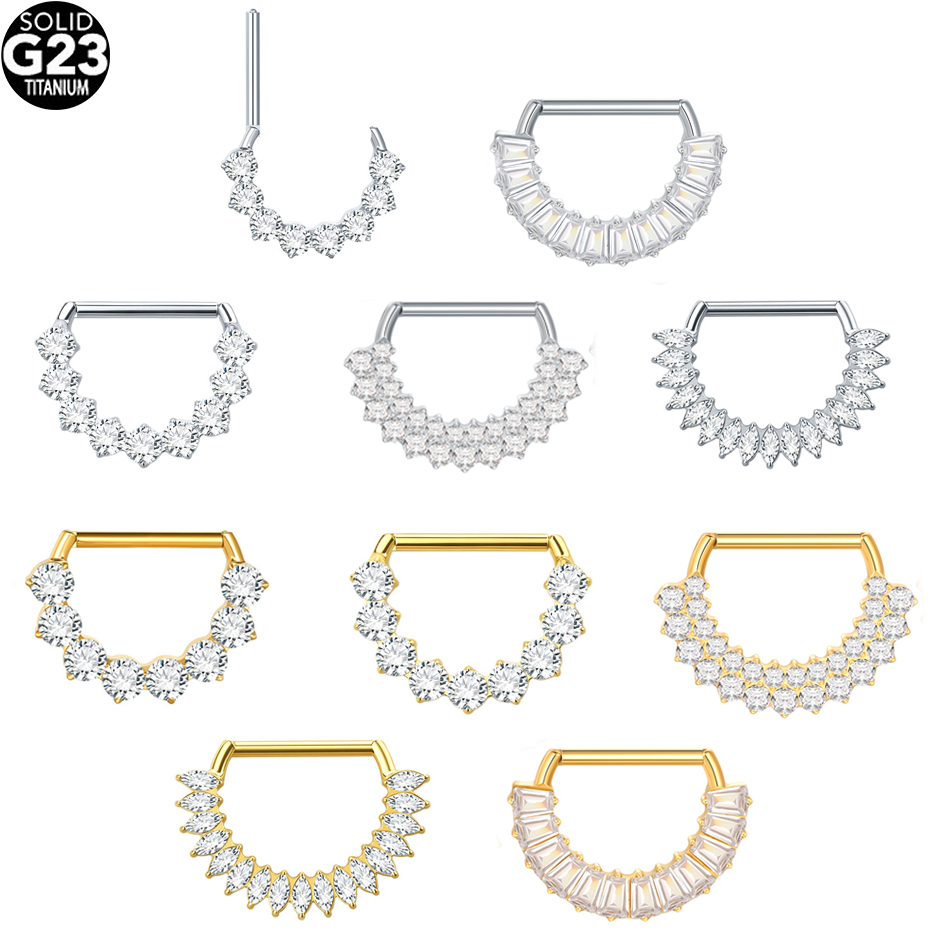 1Pc G23 Titanium CZ Zircon D S - đánh giá và giá Body Jewelry Nipple Rings