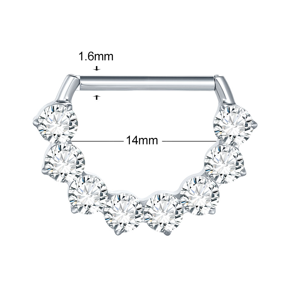 1Pc G23 Titanium CZ Zircon D S - đánh giá và giá Body Jewelry Nipple Rings