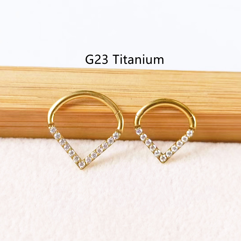 10pcs G23 Titanium F136 CZ Hea - đánh giá và giá Clicker Ring Seamless
