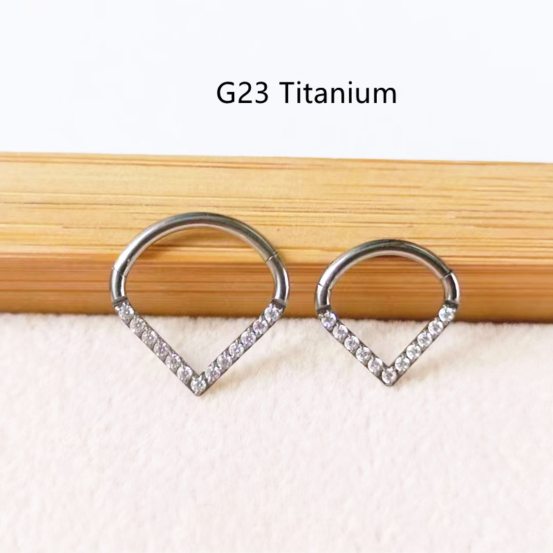 10pcs G23 Titanium F136 CZ Hea - đánh giá và giá Clicker Ring Seamless