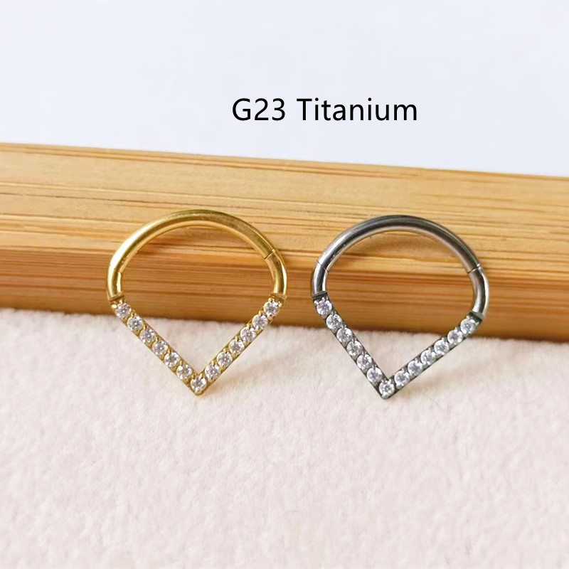 10pcs G23 Titanium F136 CZ Hea - đánh giá và giá Clicker Ring Seamless