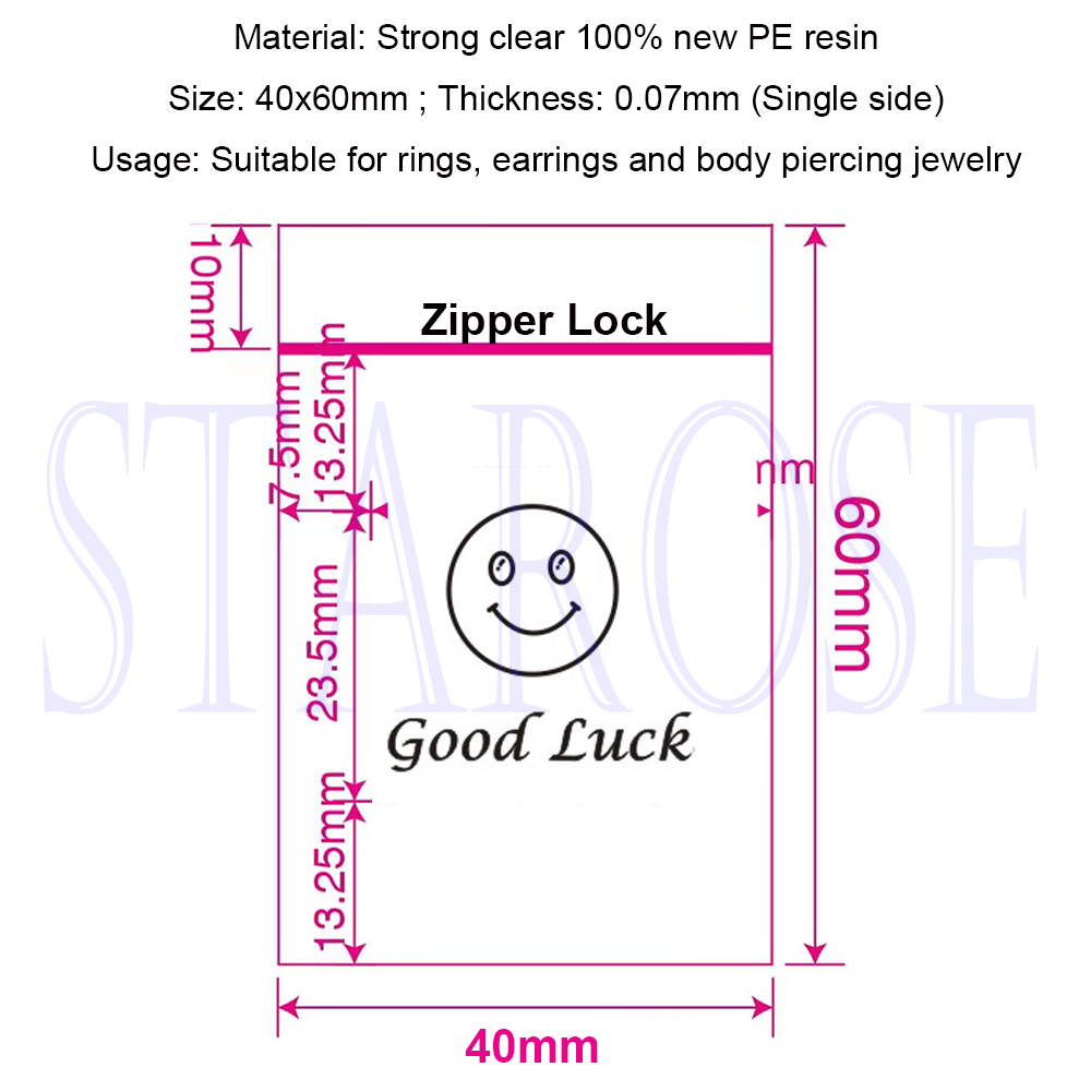 100 Cái/lốc 4X6Cmm Nhựa Trong  - đánh giá và giá Body Jewelry Lot