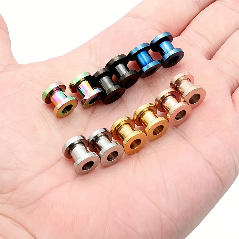 New 2pcs Colorful Anodized Sta - đánh giá và giá Body Jewelry Ear Plugs