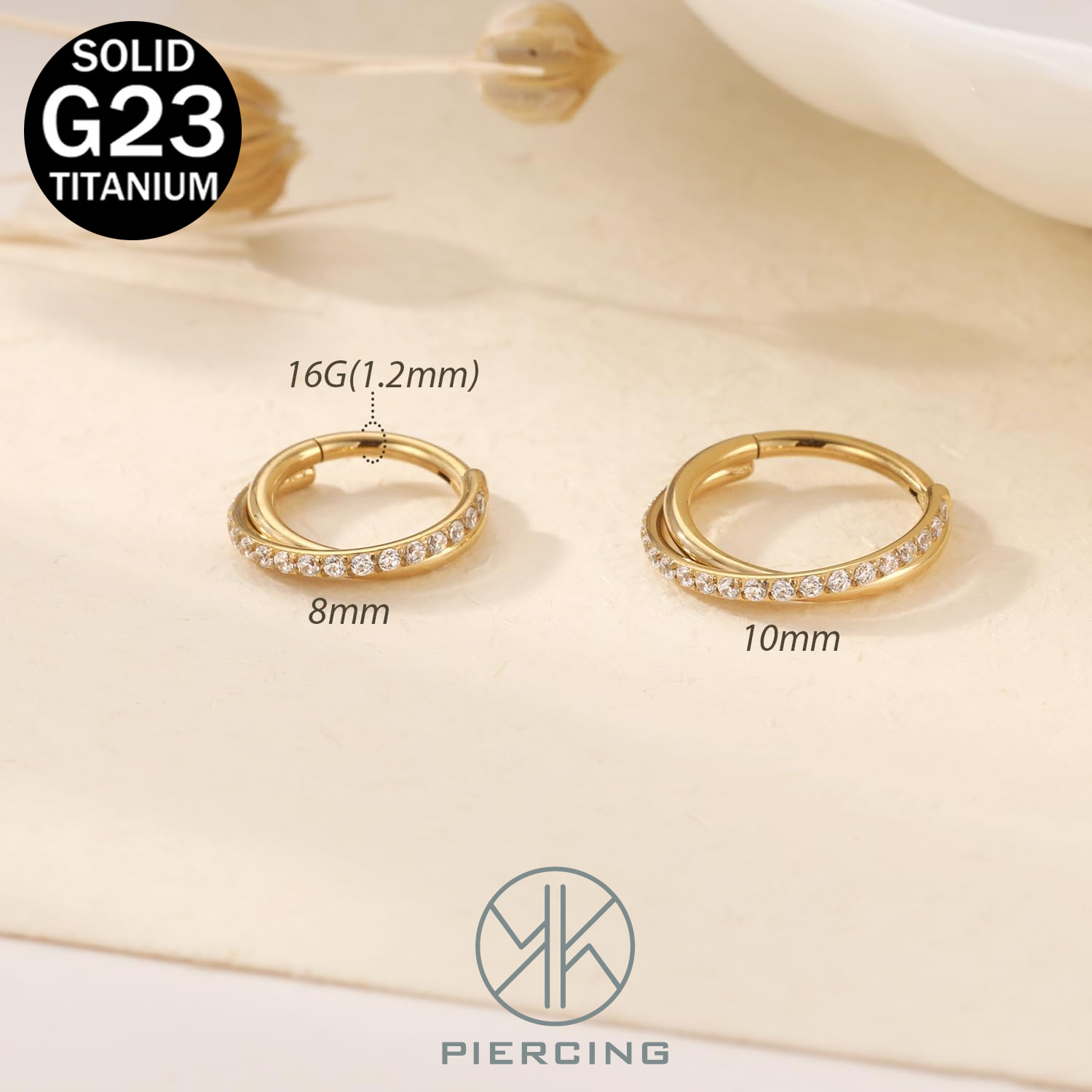 16G Implant Grade Titanium Hin - đánh giá và giá Clicker Ring Seamless