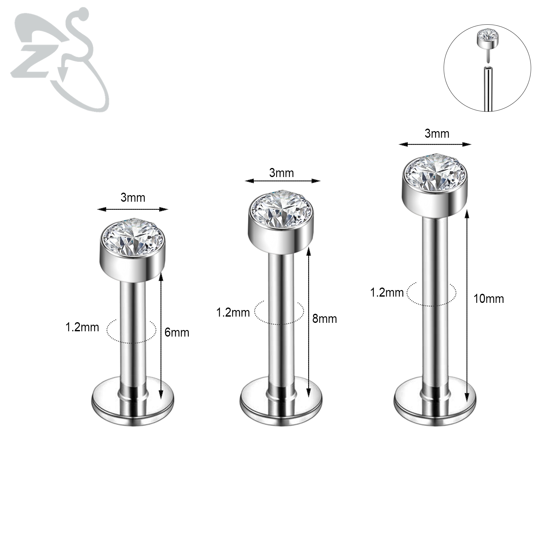 ZS 6-13 Cái/lốc 16G Thép Không - đánh giá và giá Zs Body Jewelry