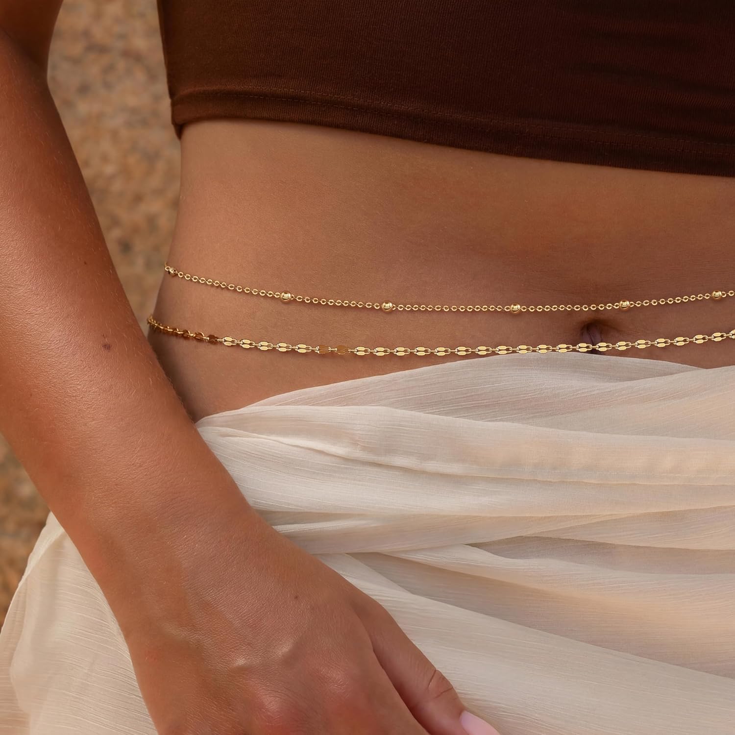 14K Gold Plated Waist Chain Wo - đánh giá và giá Body Jewelry Helix