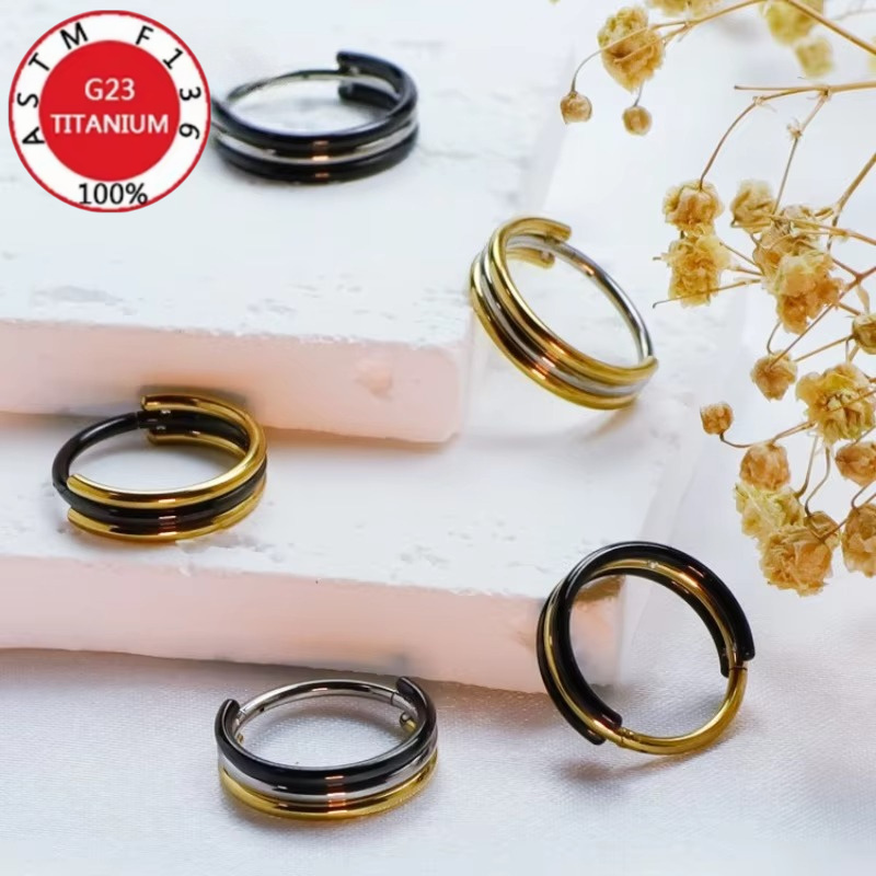 2/5pcs 16G G23 Titanium Two To - đánh giá và giá Clicker Ring Seamless